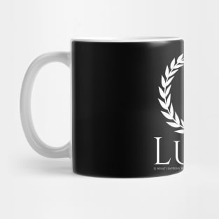 Inspirational Ancient Roman Philosophy Seneca Quote On Luck Mug